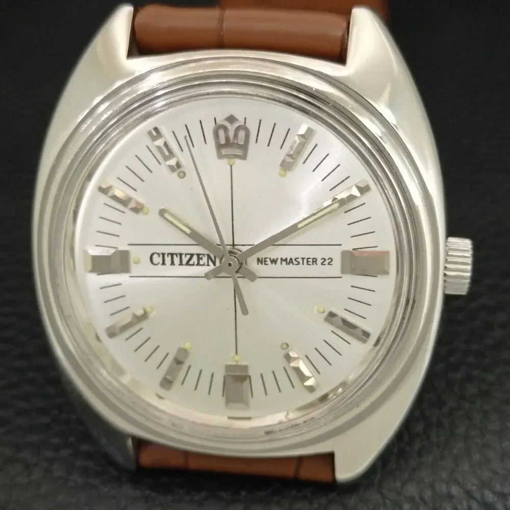 Vintage 1988 Citizen Manual Wound Mens Silver Watch & Silver accents